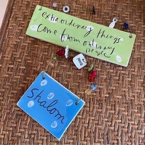 Two Sandra Magsamen plaques Shalom & Saying - 1 is Silvestri the other Dept 56